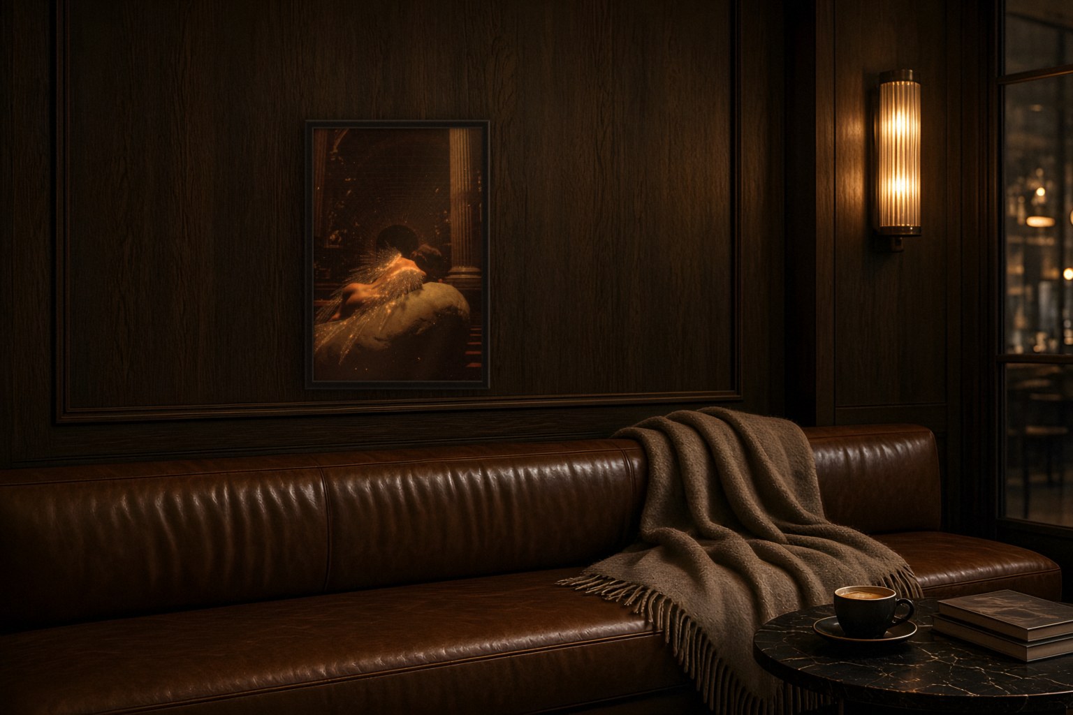 casus in room, thick black frame