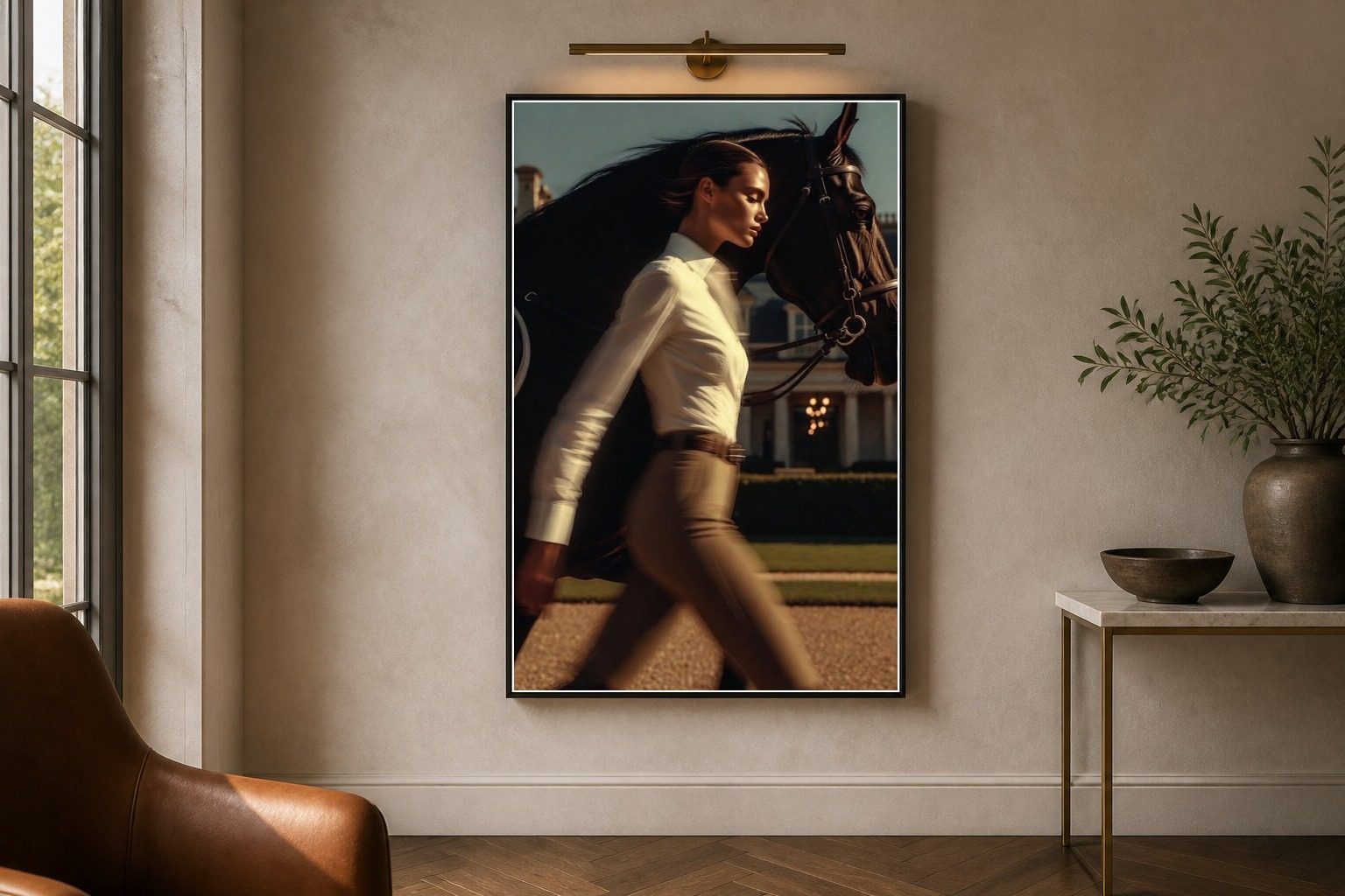 Iuba in room, thick black frame
