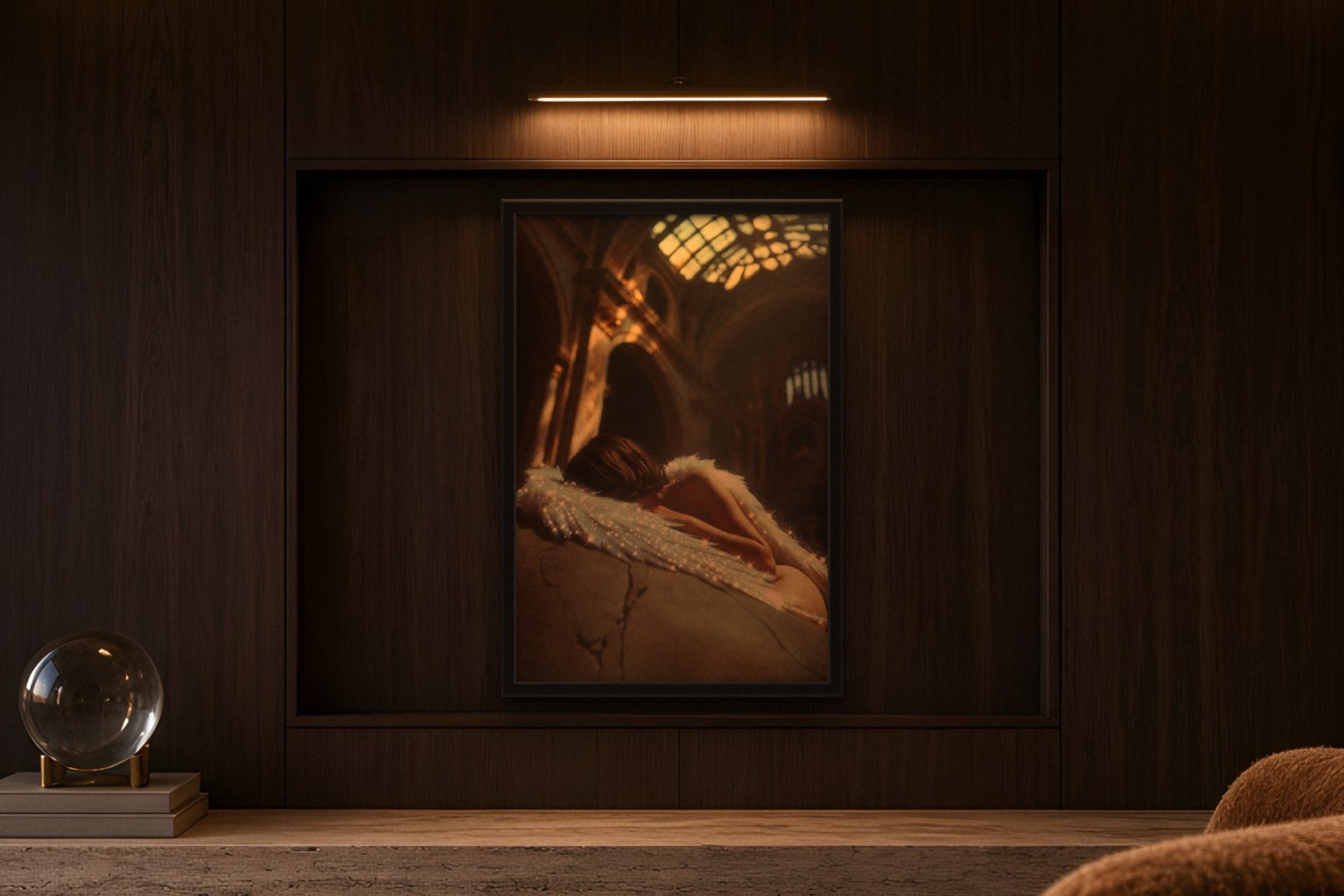 quies in room, thick black frame