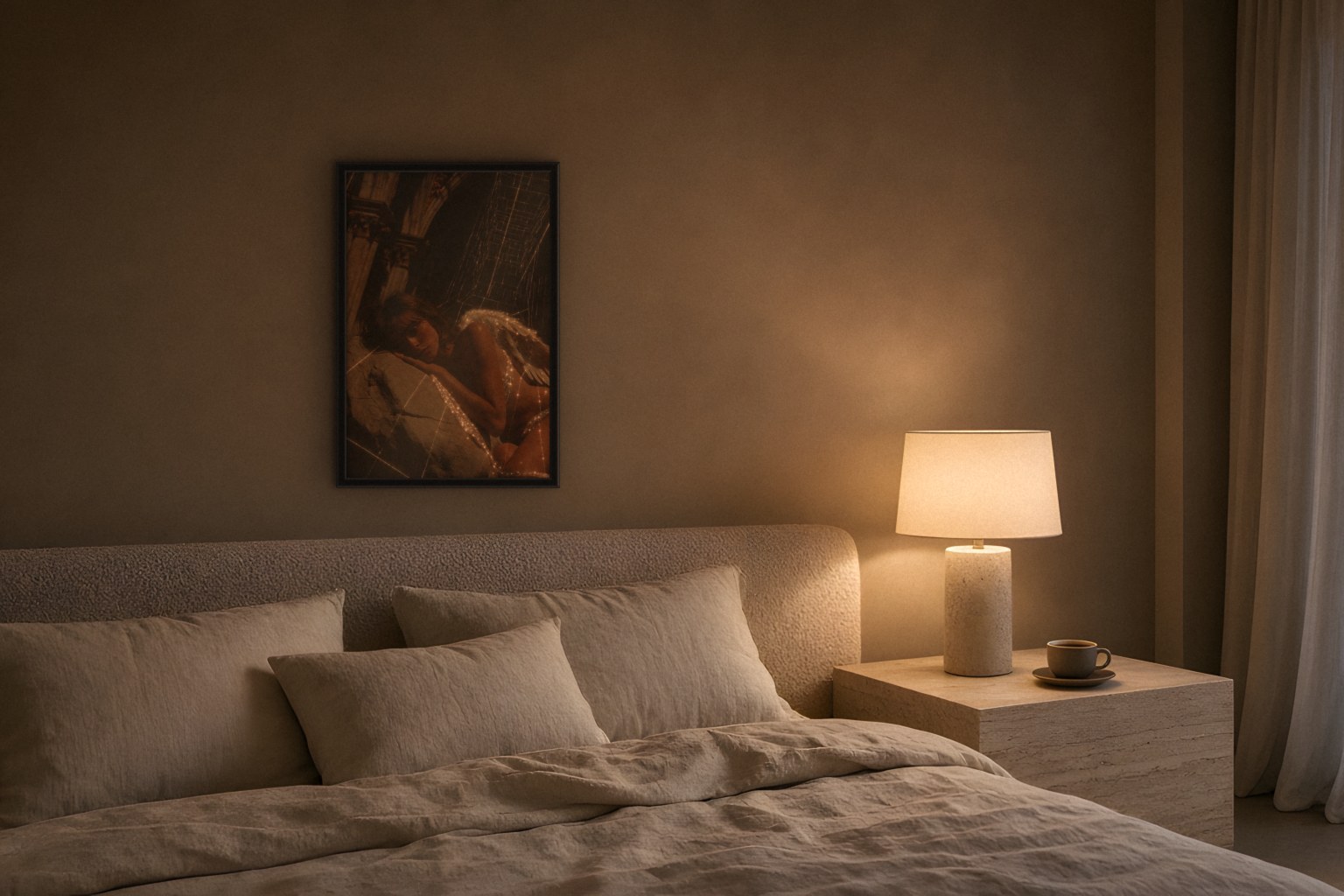 requies in room, thick black frame